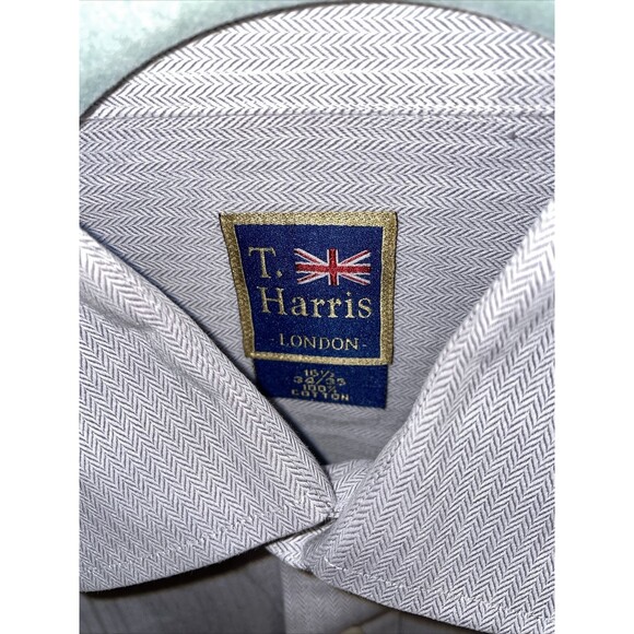 T. Harris Dress Shirt Men’s Size XL Gray Button Up Long Sleeve - Picture 2 of 12